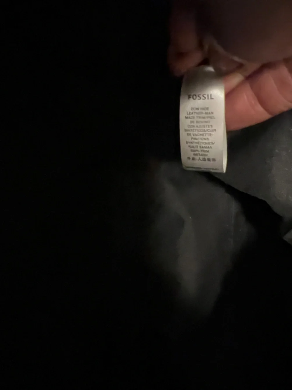 Fossil Black Leather Zip-Top Tote - Picture 4 of 10